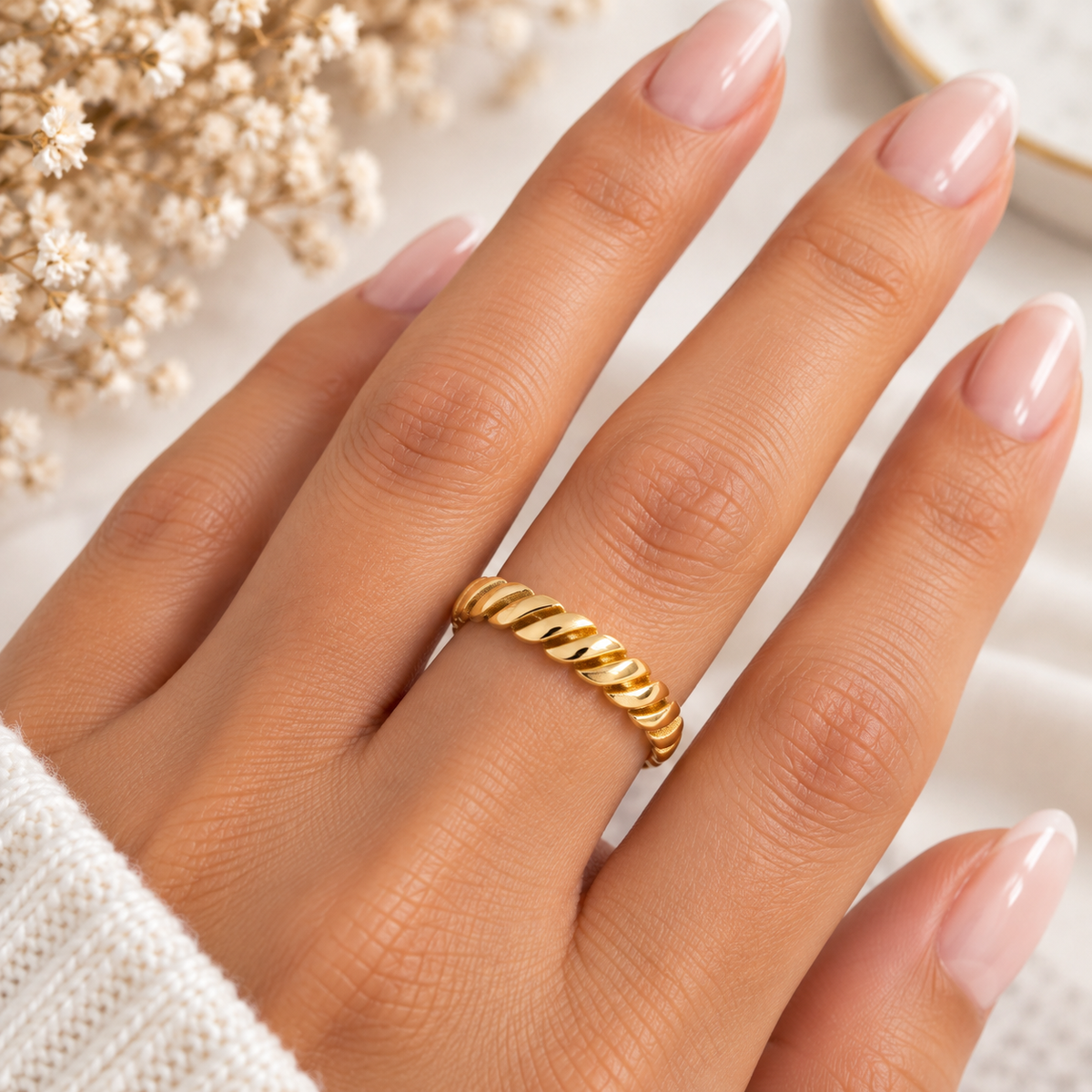 Golden Twist Ring