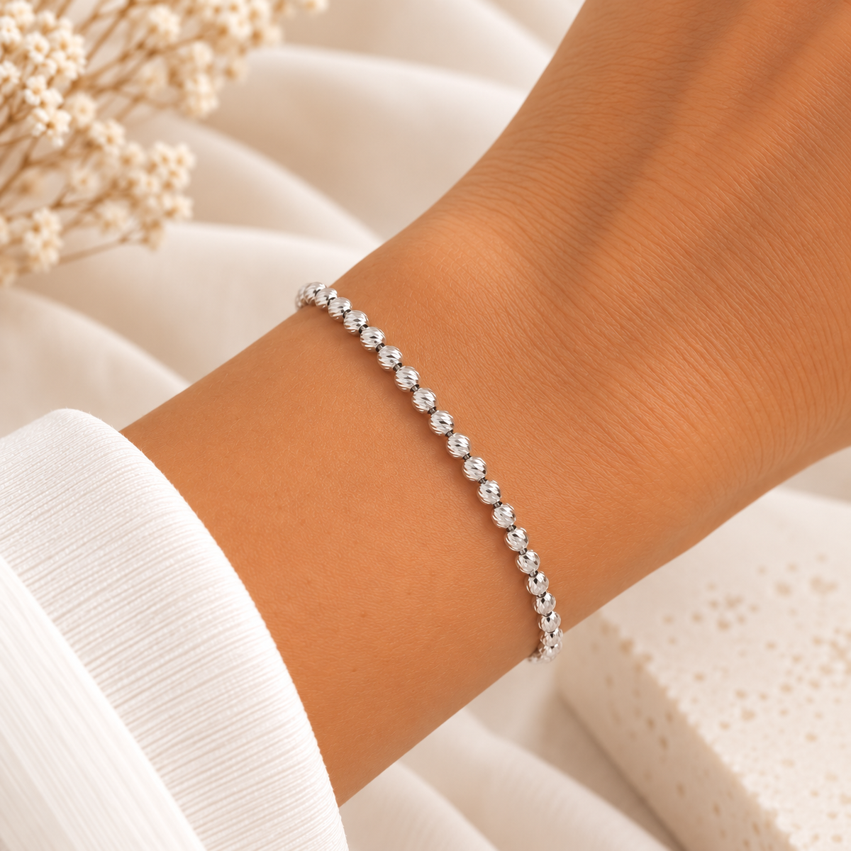 Bianca Brilliance – 14K Weißgold Armband