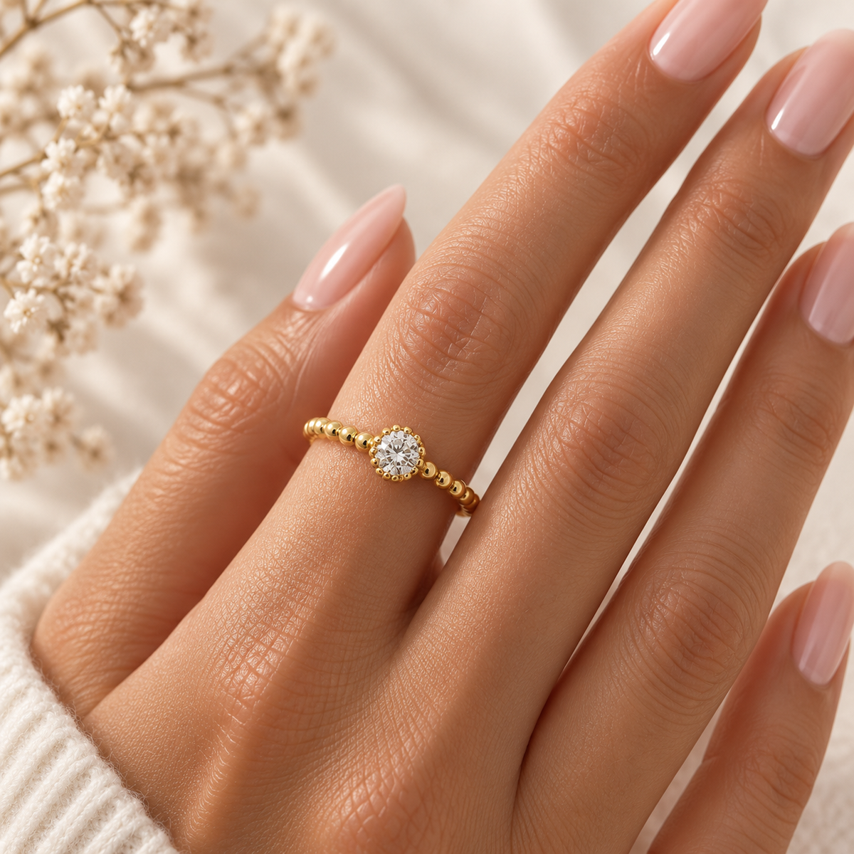 Beaded Spark Ring