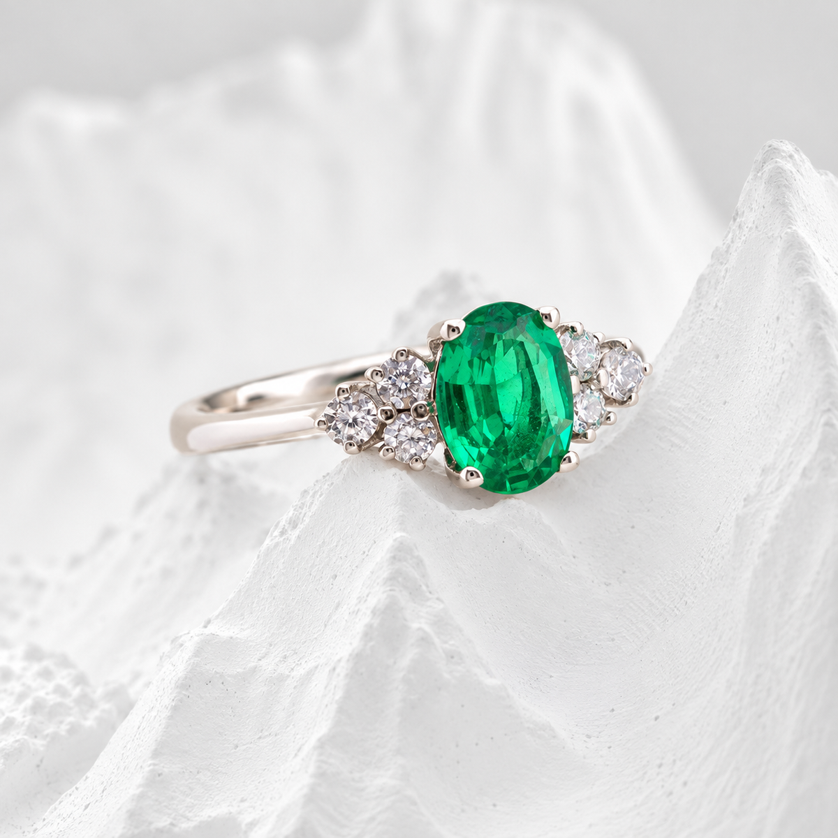 Emerald Blossom Ring