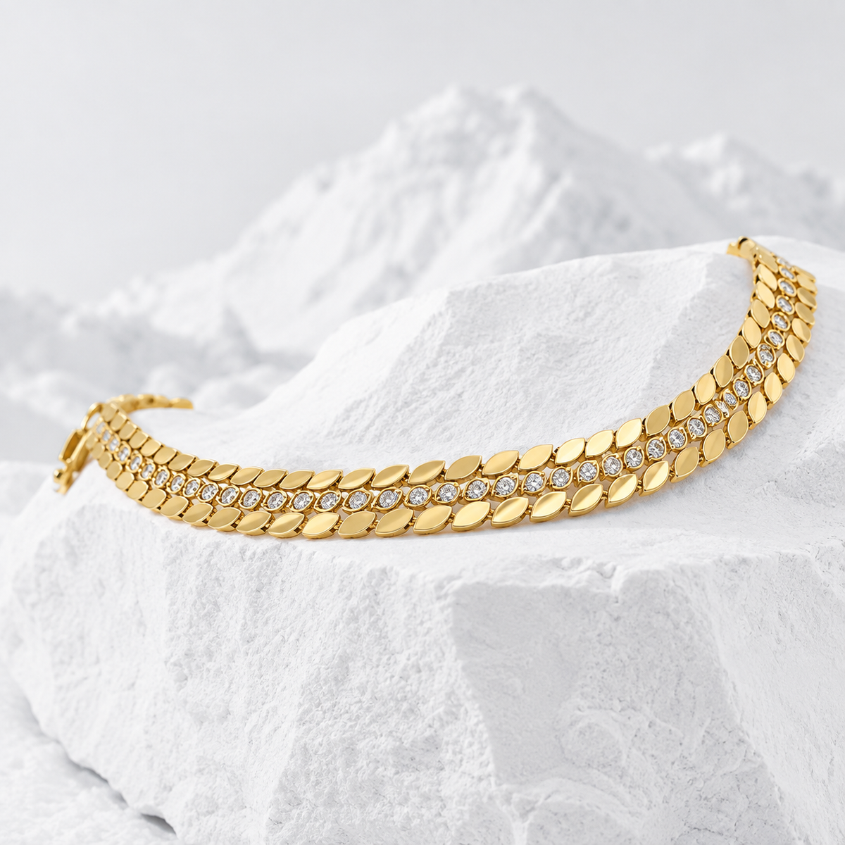 Golden Leaf Tennis Armband