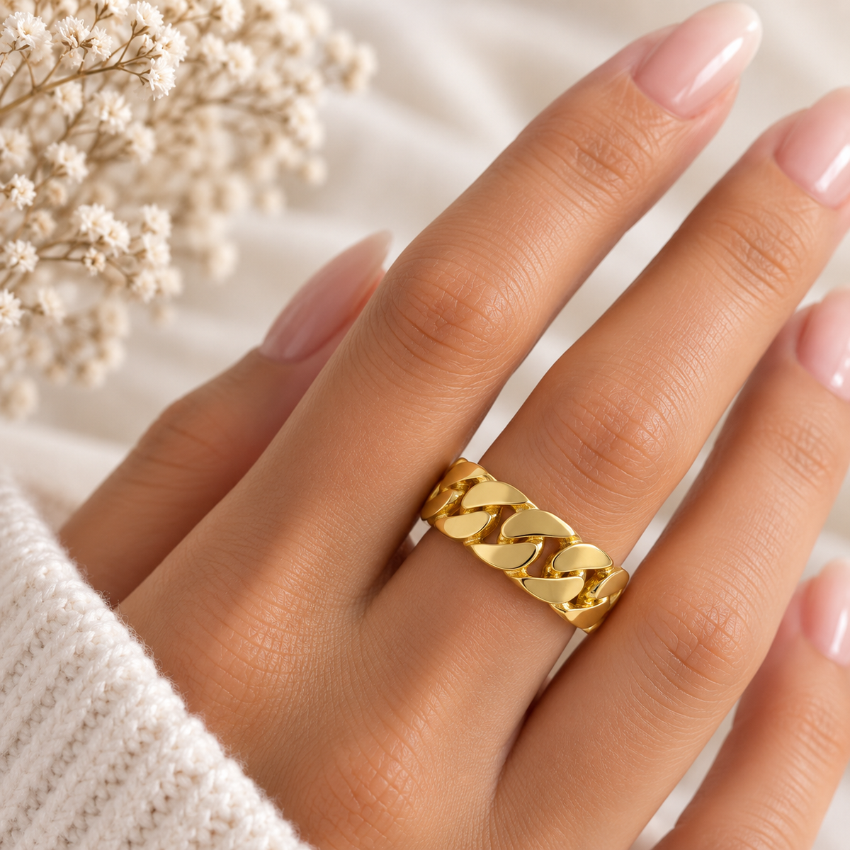 Gilded Link Ring