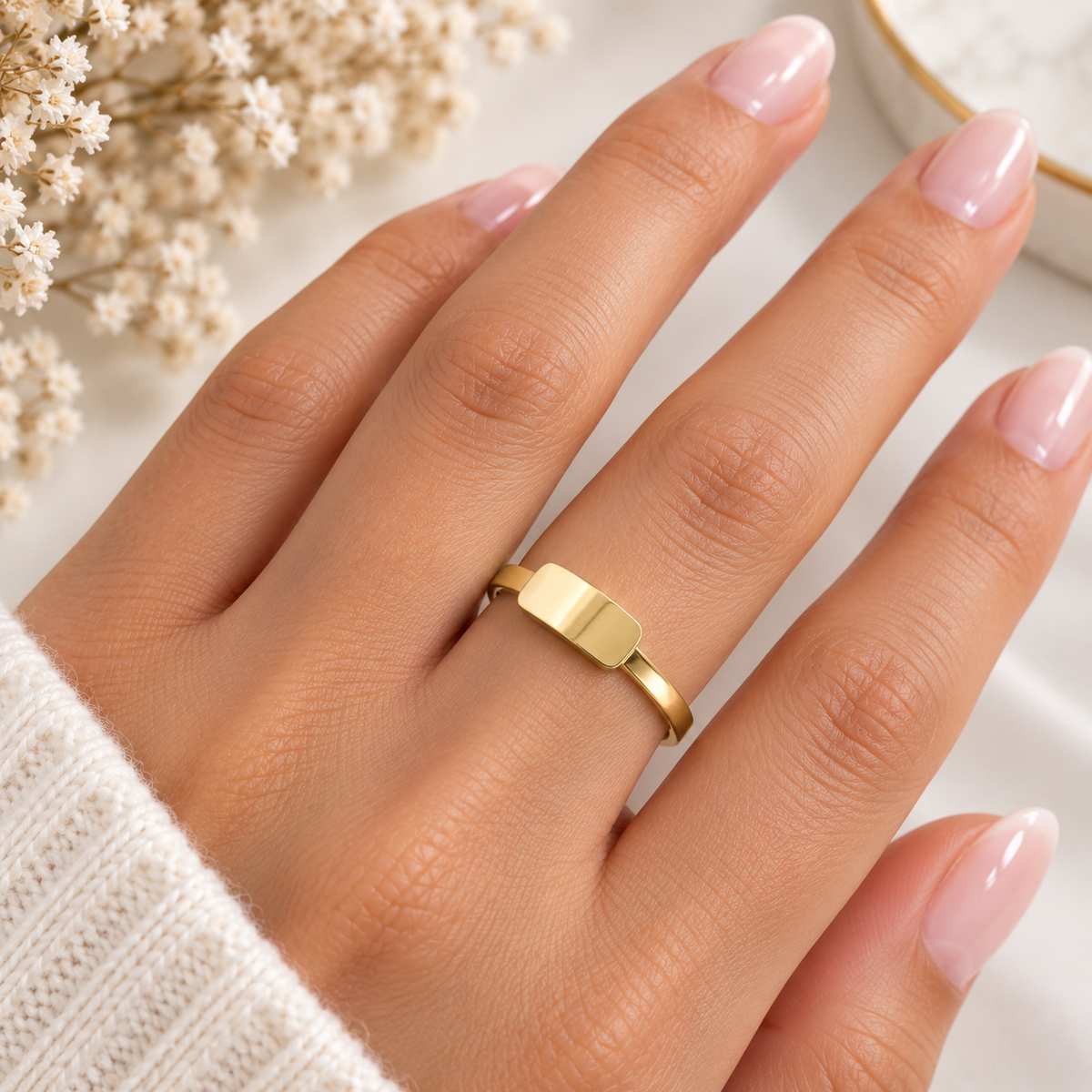 Golden Plate Ring